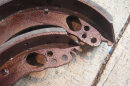 set of brake shoes, rear 65mm steel Ponton, 190SL, W110, W111, W113 ( in exchange )
